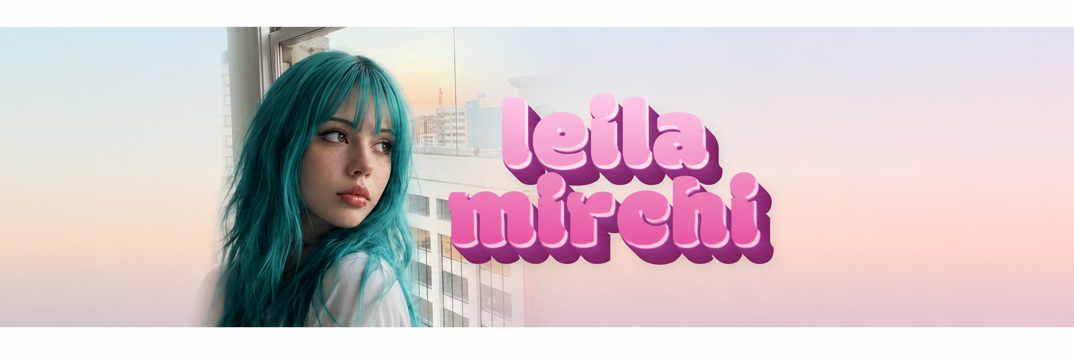 Leila Mirchi by the window beside her name in pink